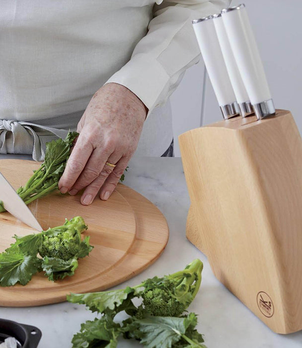 Knife Block 6 Pcs Stainless Steel & Wood Black - Roomours