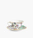 Butterfly Bloom Green Teacup and Saucer - Roomours