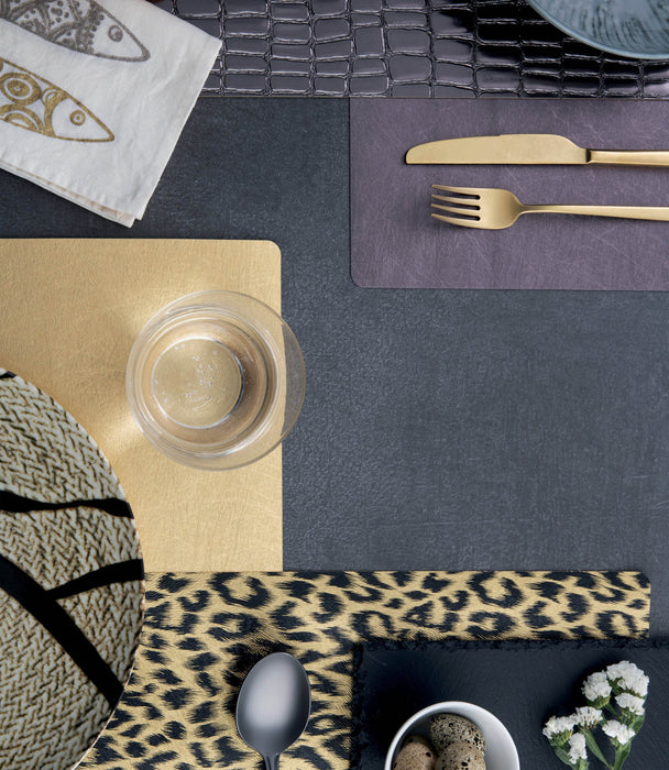 Eva Tiger Placemat Set 6 Pcs Pearl Silver 45x30cm - Roomours