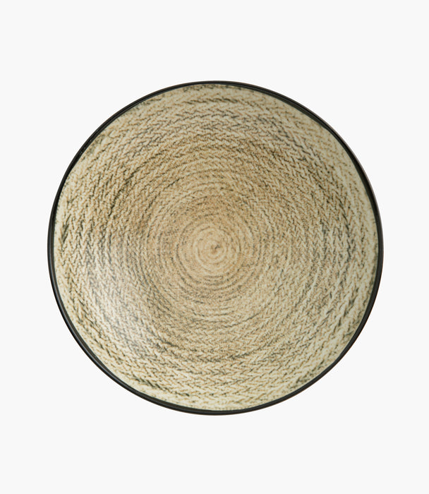 Tribal Mood Deep Plate Porcelain Beige 22cm