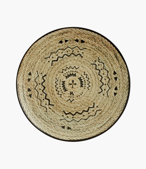 Tribal Mood Decor D Flat Plate Porcelain Beige 28cm