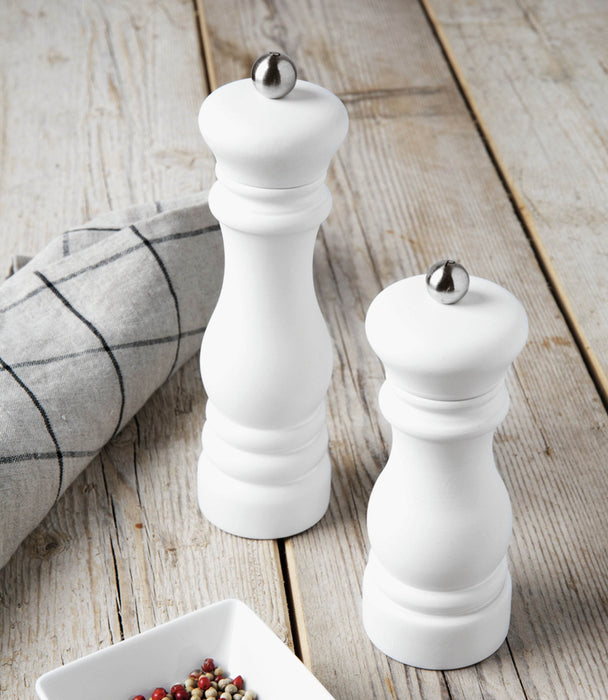 Pepper Mill Wood White Matt 20.5cm - Roomours