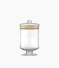 Avenue Tall Glass Jar – Clear with Gold, 30.5 cm