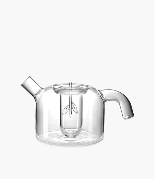 إبريق شاي بوتي زجاجي شفاف مع غطاء - 1.5 لتر