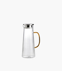 Narciso borosilicate glass pleated Jug with lid Amber 1.6L