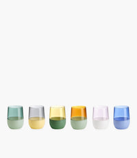 Unameta’ Borosilicate Glass Tumber – Set of 6, Milk Finish