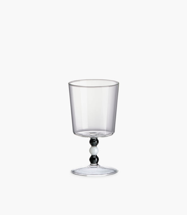 طقم كاسات كوليير زجاجية بساق قصيرة بيضاء ورمادية - عدد 2