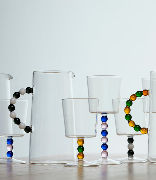 Collier Clear Borosilicate Pitcher – White & Grey Handle