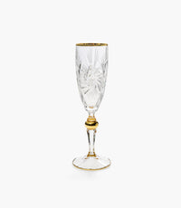 Pinwheel Crystal Matt Cut Gold Champagne Flute 180ml