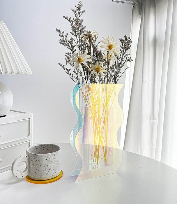 Oliver Iridescent Large Vase - Clear - Roomours