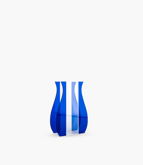 Oliver Acrylic Vase - Clear & Blue