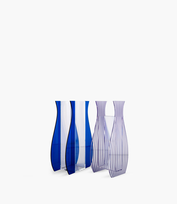 Oliver Acrylic Vase - Clear & Blue