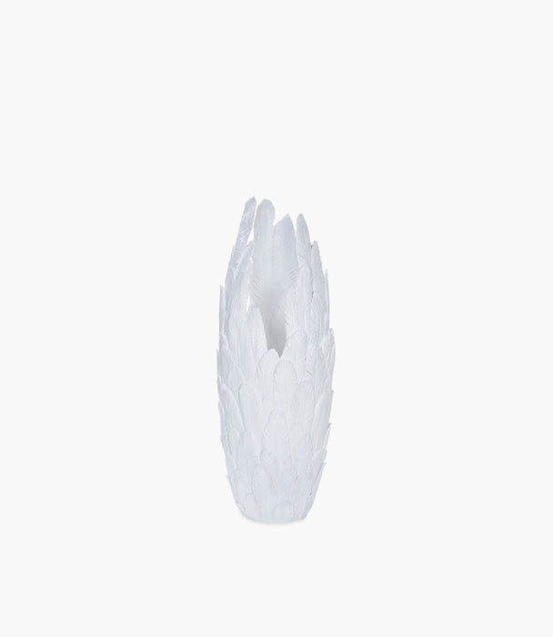 Resin Leather Vase Large White 91cm