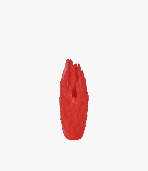 مزهرية تكستشرد تريجرز ريزن حمراء بنقوش ريش