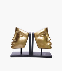 حاجزة كتب تكستشرد تريجرز ريزن ذهبية بشكل وجه مع قاعدة- عدد 2