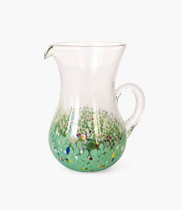 Elenoire Jug Carmen Ø11 H20 Trasp Green Flame W/Color Flakes