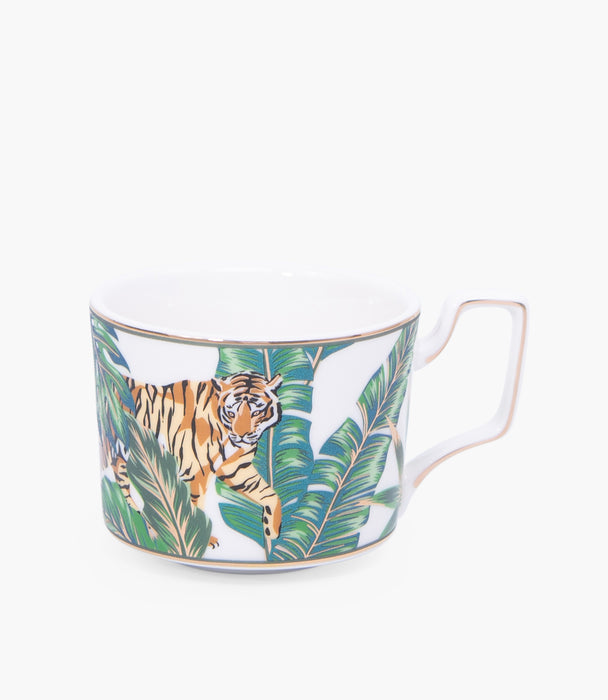 Leopard Coffee Cup W/Saucer 220mL Green