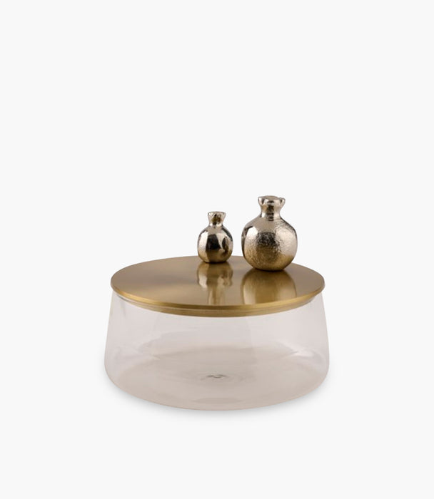 Silver Pomegranates Candy Jar Aluminum Lid Top 12Cm Base 10C