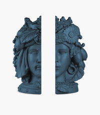 Teste Matte Reggilibri Dark Blue Bookend Polyresin 25.5cm