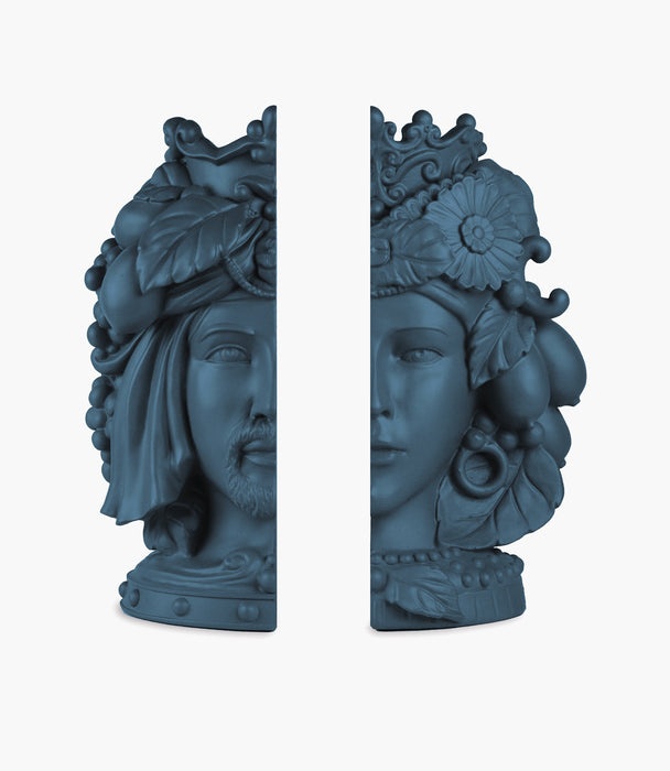 Teste Matte Reggilibri Dark Blue Bookend Polyresin 25.5cm