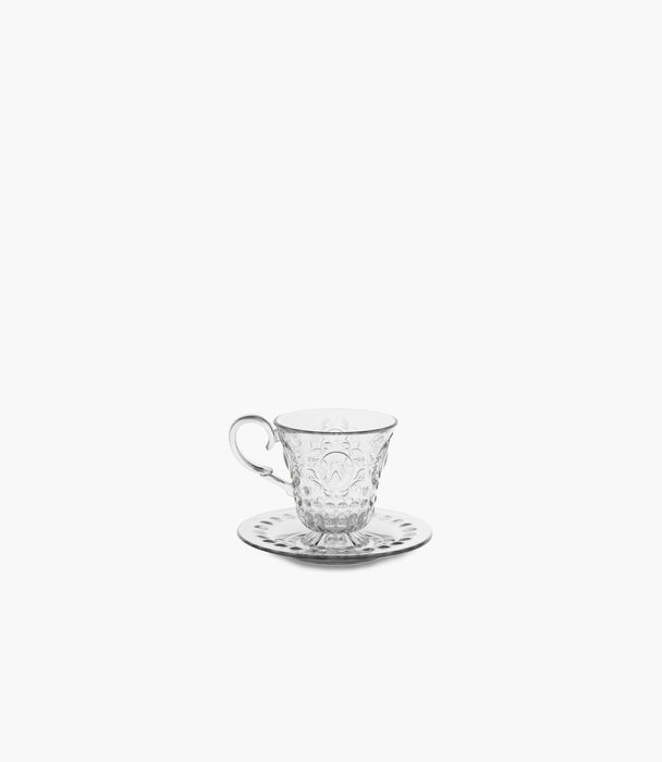 Baroque & Rock - Acrylic Set 2 Coffee Cup & Saucer - Clear