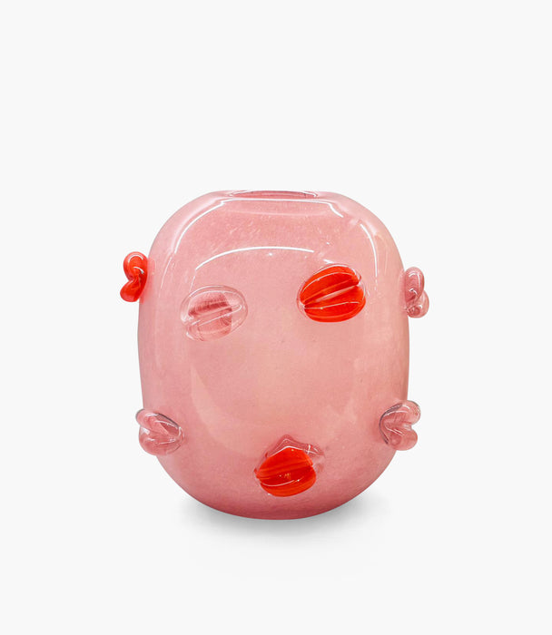 Kiss Glass Vase Pink