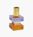 Kiyara Crystal Glass Candlestick Purple/Orange 5x5x10cm - Roomours