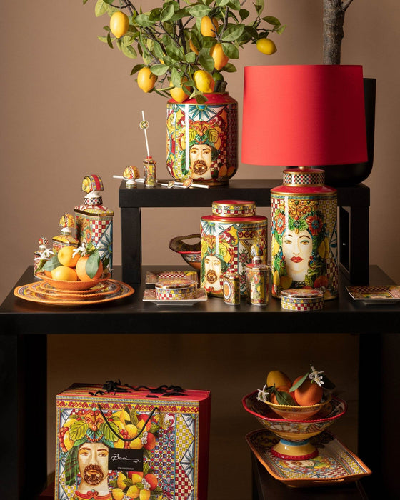 Trinacria Porcelain Small Fruit Bowl With Stand - Roomours