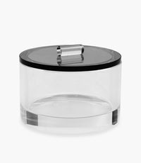Kiyara Crystal Glass Jar Round Clear/ Black 10x10x8.6cm - Roomours