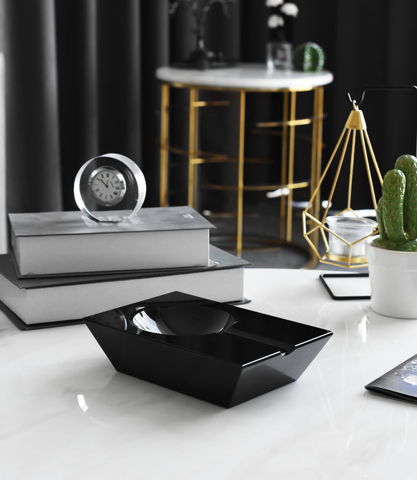 Kiyara Crystal Glass Ashtray Black 20x13x5cm