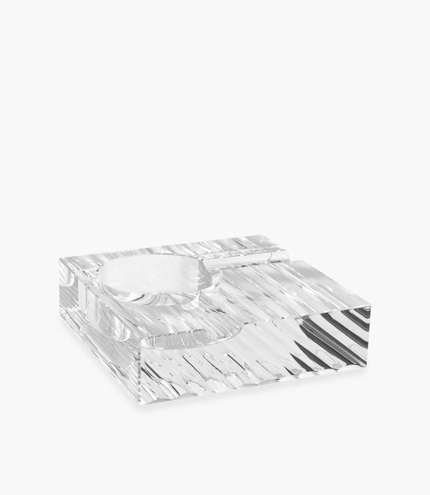 Kiyara Crystal Glass Ashtray Clear 13.5x13.5x3.5cm