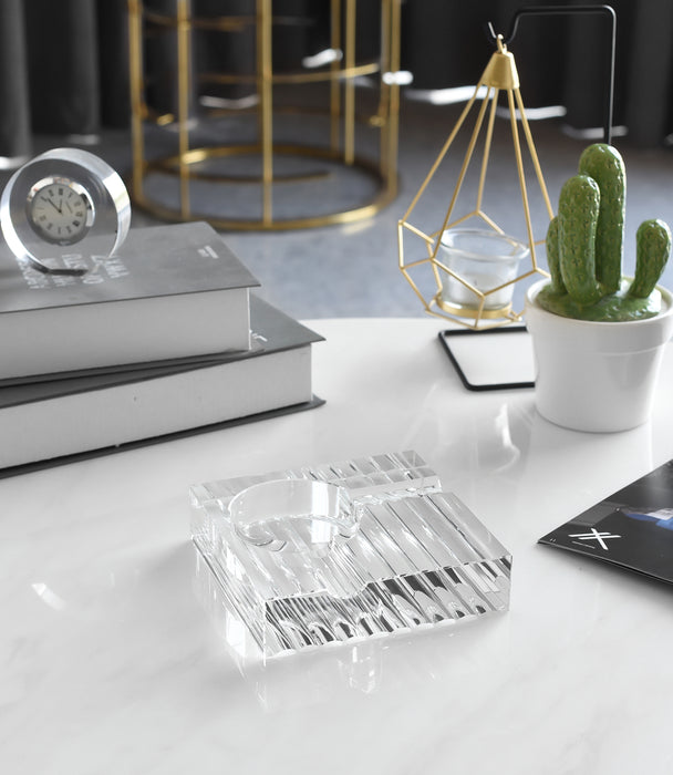 Kiyara Crystal Glass Ashtray Clear 13.5x13.5x3.5cm