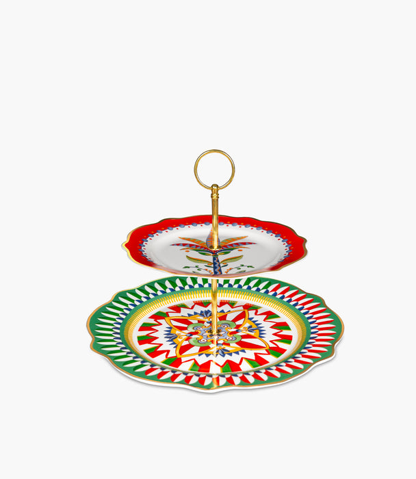 Dolce Vita Cake Stand 2 Tiers Geometries Ø31cm H. 22cm