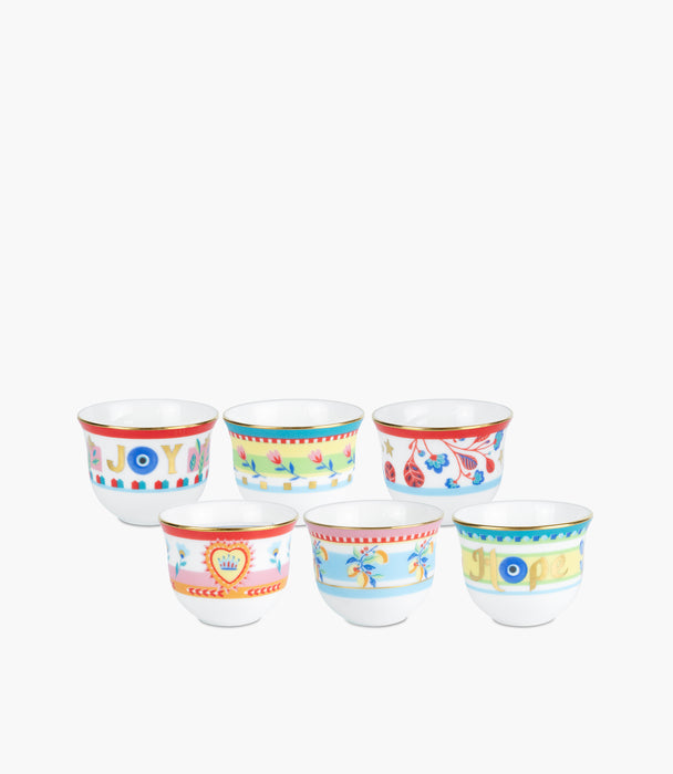 Mamma Mia Arabic Cups Set of 6- Ø9 H12cm