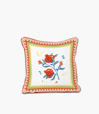 وسادة ماما ميا بوليستر برسمة نبات رمان ملوّنة - 45×45 سم