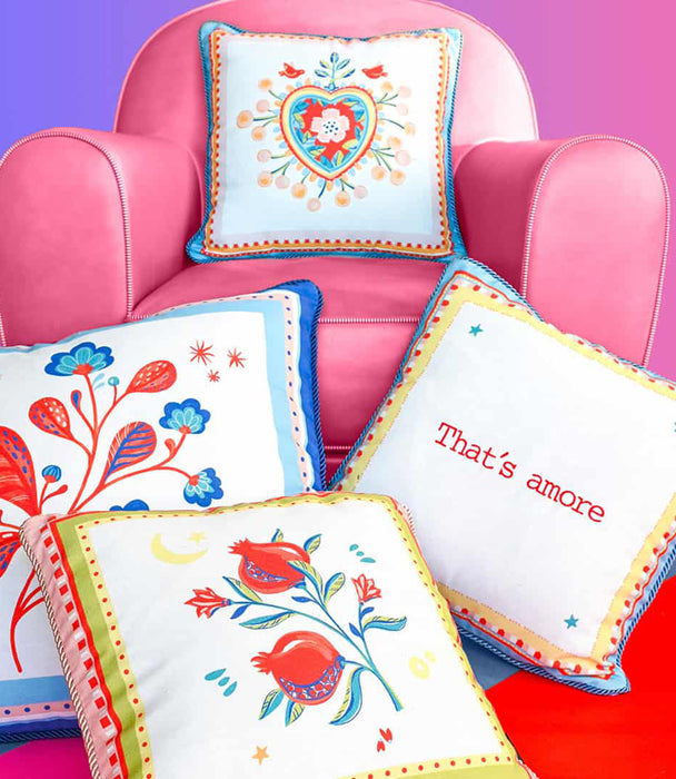 Mama Mia Pomegranate Embroidered Cushion 45*45cm