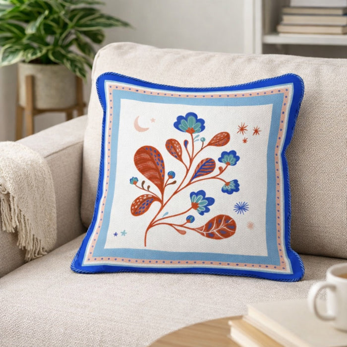 Mama Mia Blue Embroidered Cushion 60*60cm
