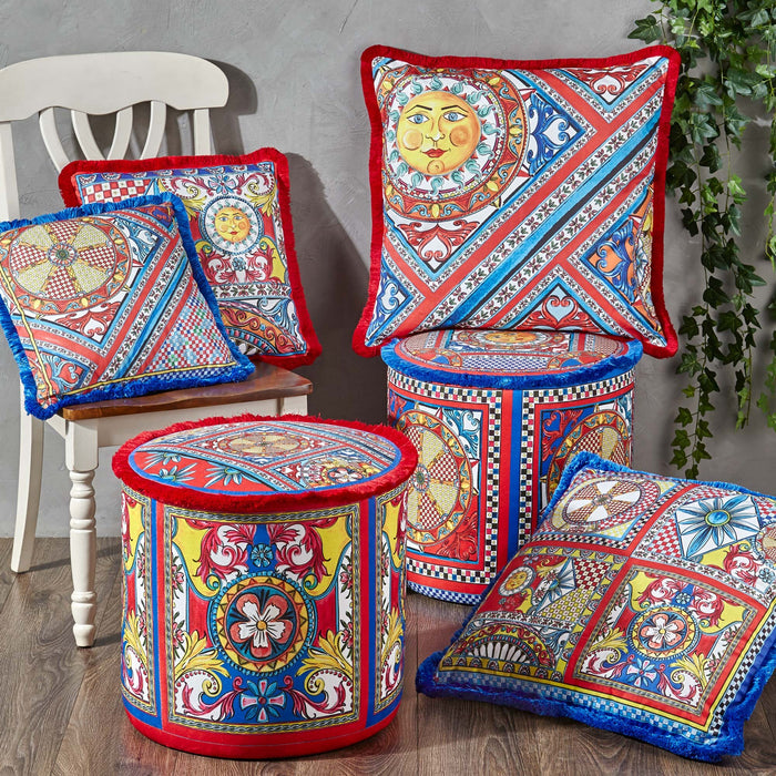 Sole Mio Red Velvet Cushion 60X60cm
