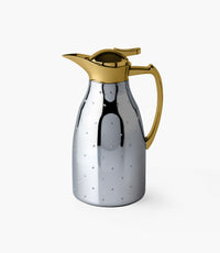 Dot Thermos Silver Body & Handle, Golden Top 1L