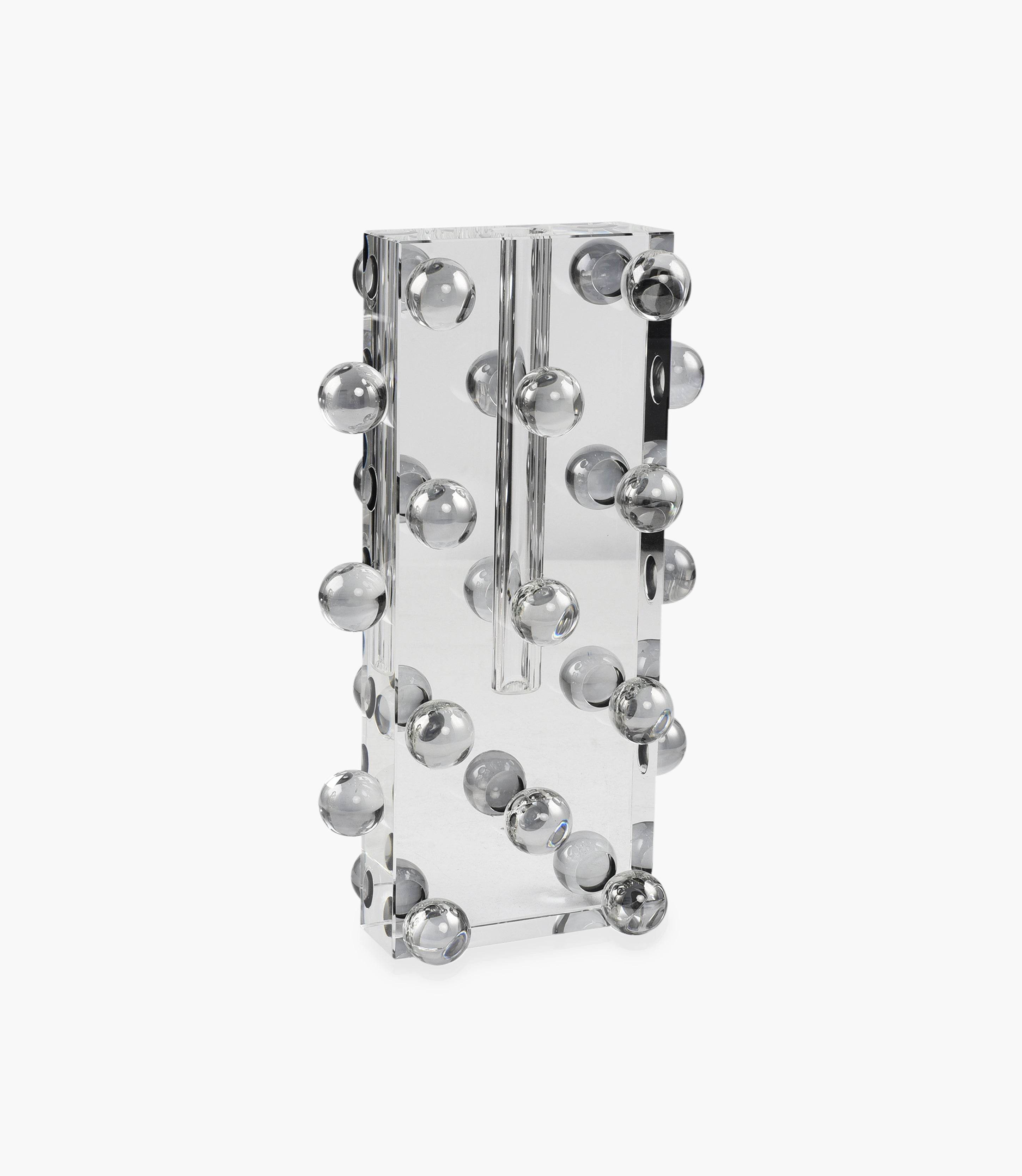 Kiyara Crystal Glass Vase Eletroplating Grey L:17x9x30cm