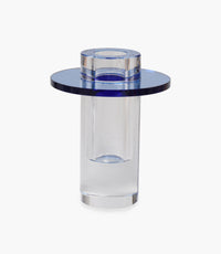 Kiyara Crystal Glass Vase Clear & Blue 10x10x12.5cm