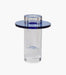 Kiyara Crystal Glass Vase Clear & Blue 10x10x12.5cm - Roomours