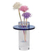 Kiyara Crystal Glass Vase Clear & Blue 10x10x12.5cm - Roomours