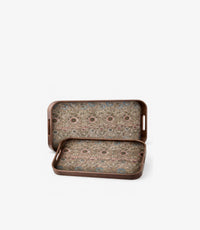 Tapestry Floral Rectange tray S/2, 32.5*50.7*4.5cm, 27*42.5*