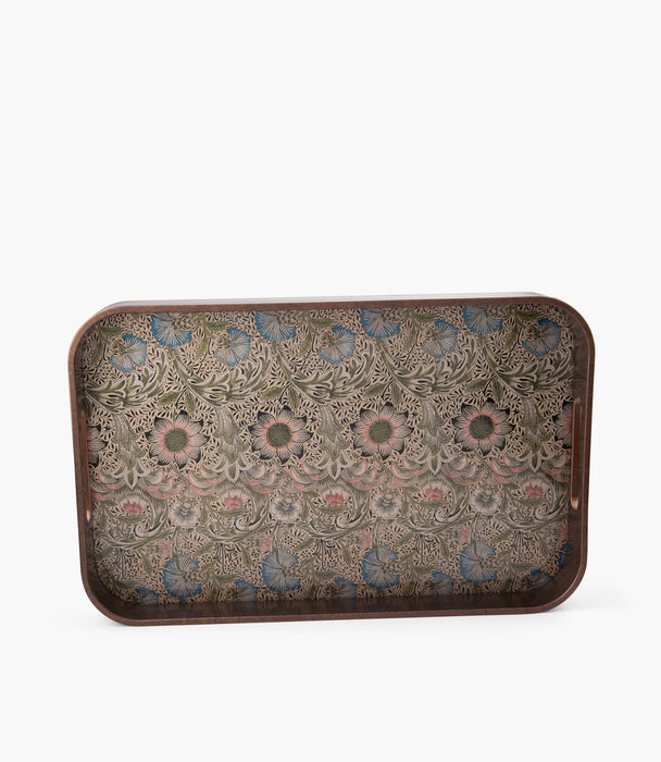 Tapestry Floral Rectange tray S/2, 32.5*50.7*4.5cm, 27*42.5*