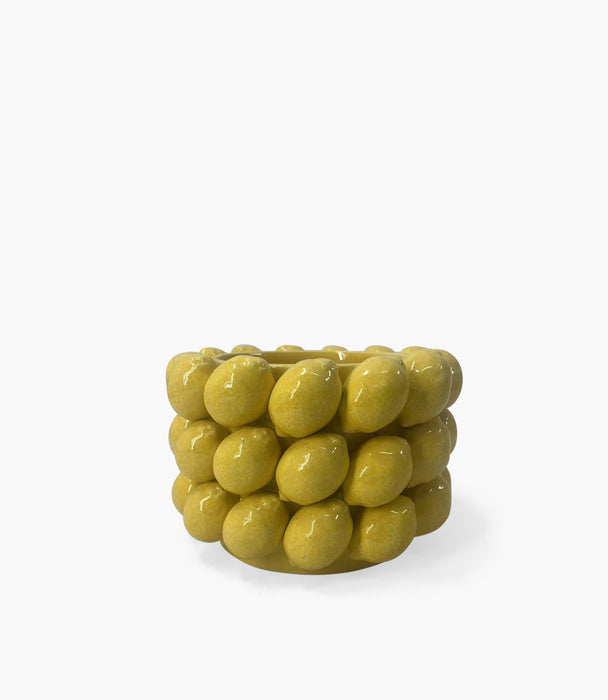 M-Yellow Pot With Lemon Dolomite 19.5*19.5*13cm