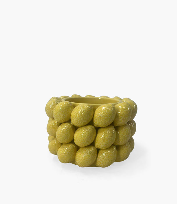 S-Yellow Pot With Lemon Dolomite 15*15*10.3cm