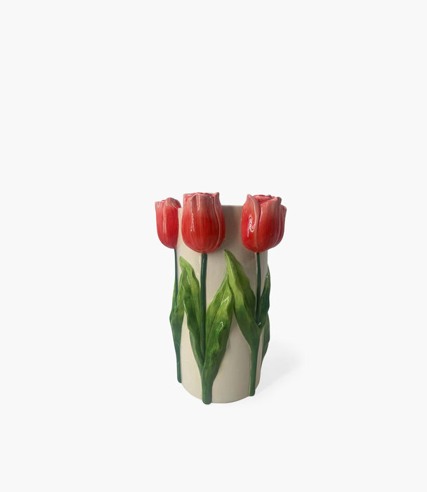 Tulip Dolomite Vase L  21.5*20.5*31.5cm
