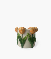 L-Pot With Tulip Dolomite 18*16.5*15.5cm