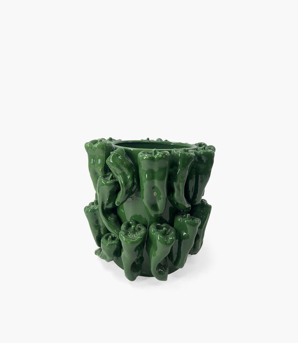 S-Green Pot With Chilies Dolomite 30.2*30.2*28.5cm